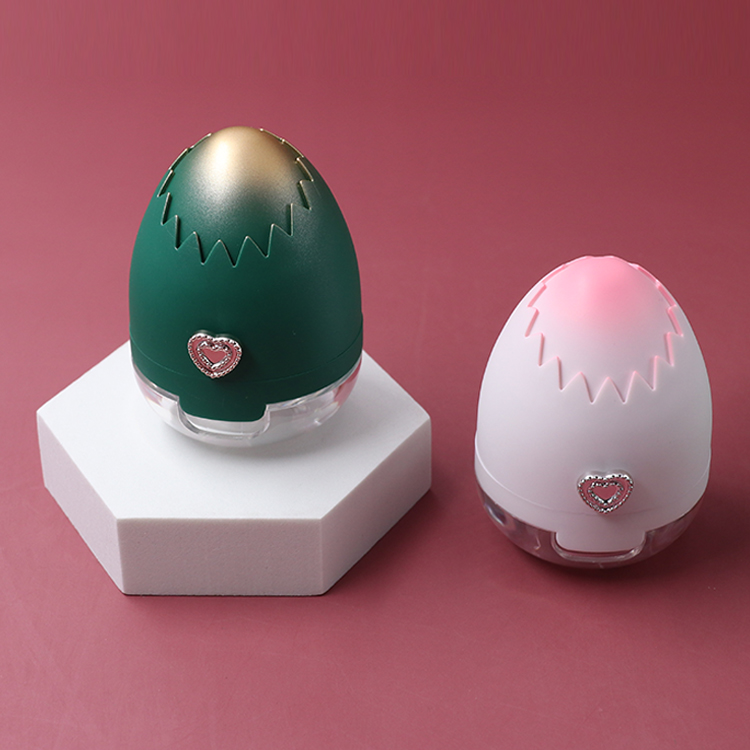 New design customize 20g egg shape cream packaging with mirror Empty Plastic lip gloss face cream container jar
