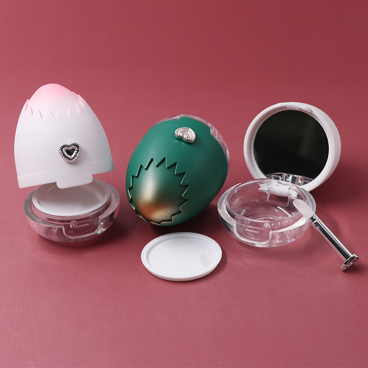 New design customize 20g egg shape cream packaging with mirror Empty Plastic lip gloss face cream container jar