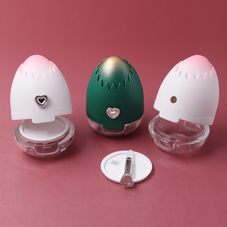 New design customize 20g egg shape cream packaging with mirror Empty Plastic lip gloss face cream container jar