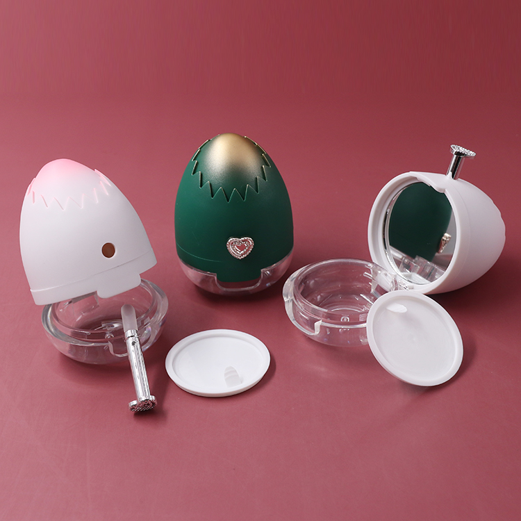 New design customize 20g egg shape cream packaging with mirror Empty Plastic lip gloss face cream container jar
