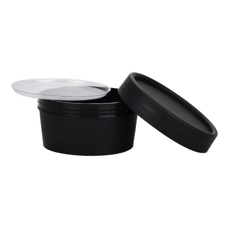 New design cute cosmetic jars 50g 100g 200g matte black plastic jar