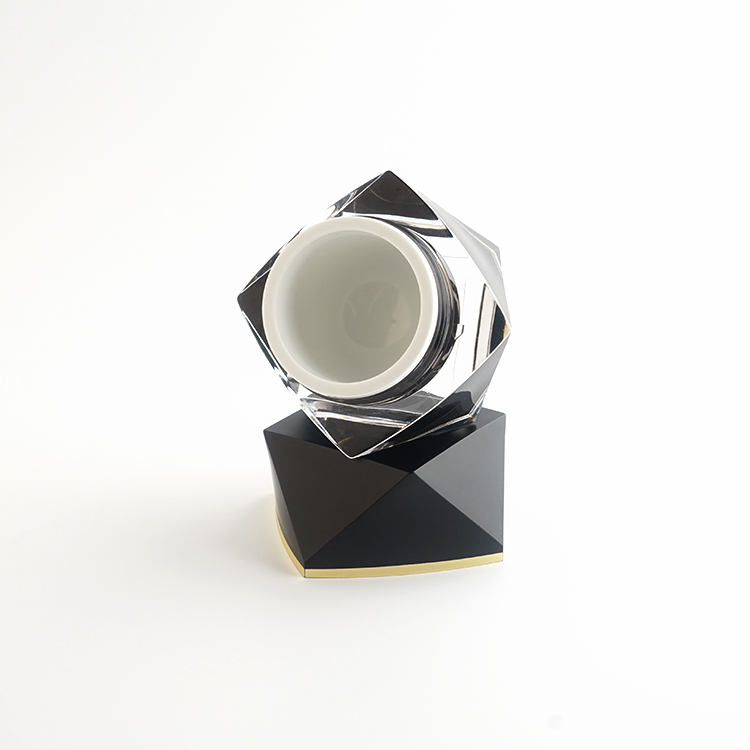 New design empty polygonal shape acrylic cosmetic 50g cream jar