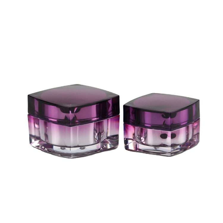 New design empty square 50g acrylic mason jar cosmetic container packaging