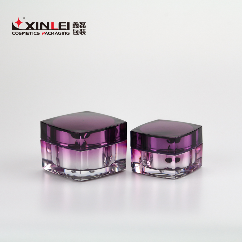 New design empty square 50g acrylic mason jar cosmetic container packaging