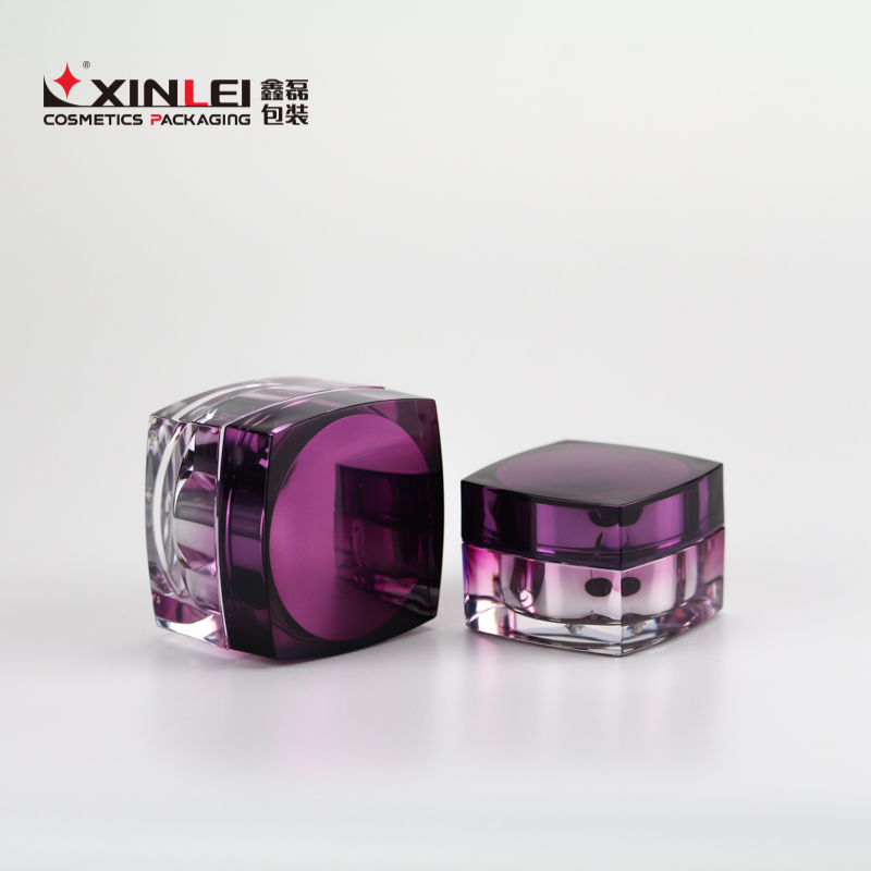 New design empty square 50g acrylic mason jar cosmetic container packaging