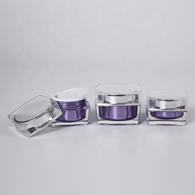 New design empty square 50g acrylic mason jar cosmetic container packaging