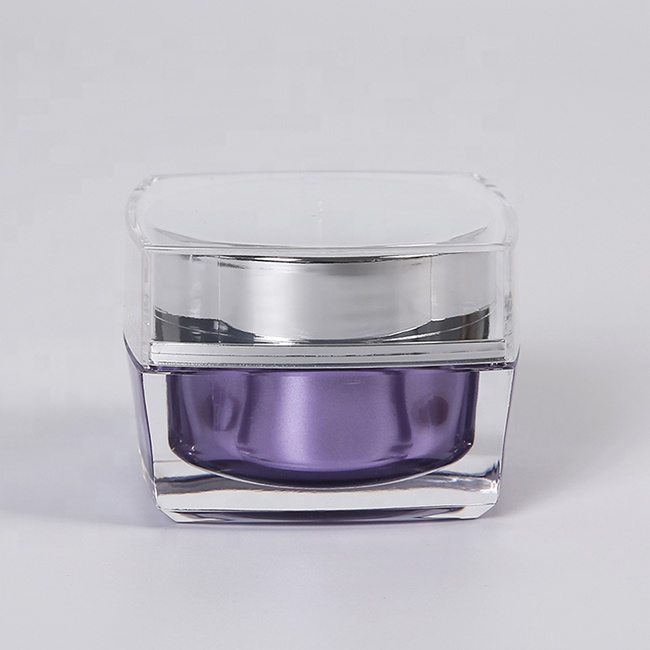 New design empty square 50g acrylic mason jar cosmetic container packaging