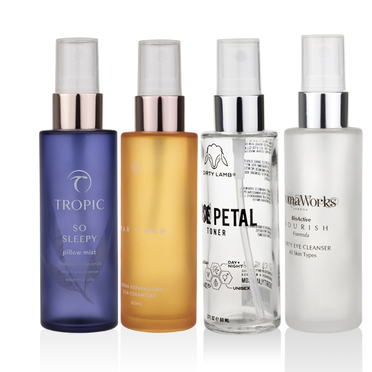 New design factory stocks luxury 1oz 2oz 30ml 50ml 60ml toner bottle with sprayer cap