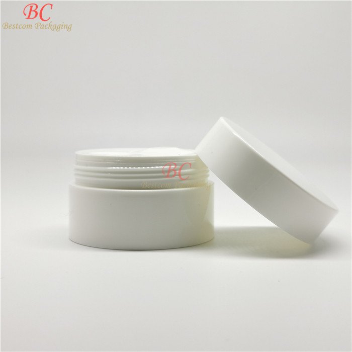 New design high-end custom made round single walled airtight pump 30g cream container pp plastic 50g white cosmetic airless jar
