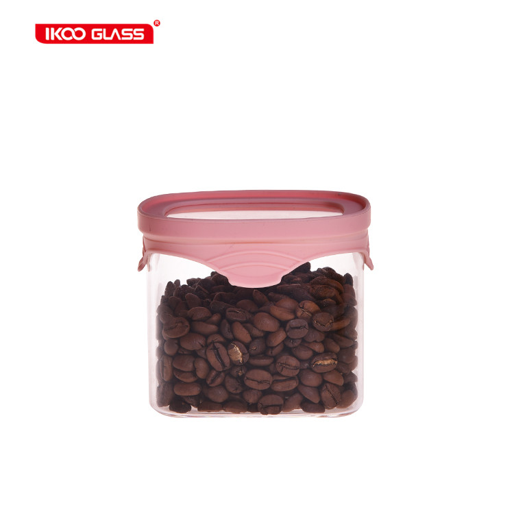 New design leak proof round glass jars containers set with tempering glass lid