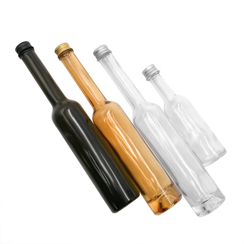New design long neck amber glass olive oil bottles