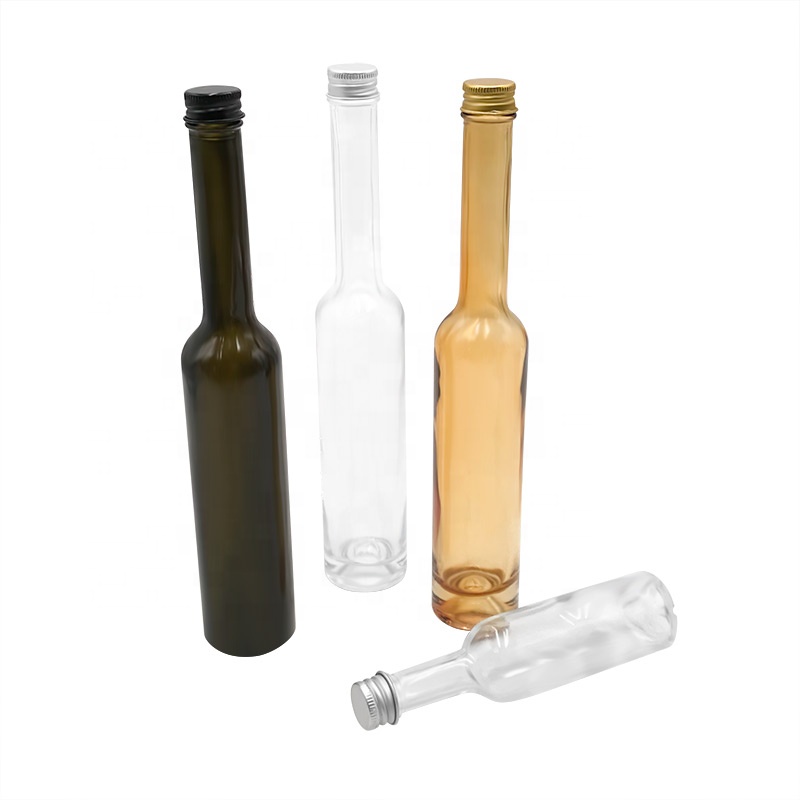 New design long neck amber glass olive oil bottles