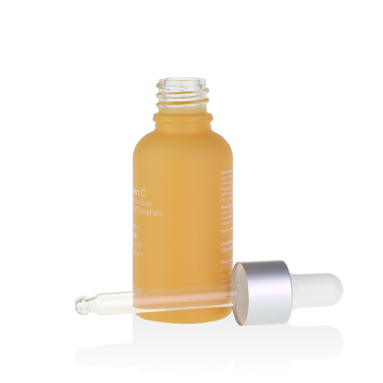 New design matte yellow 30 ml glass dropper serum bottle with box