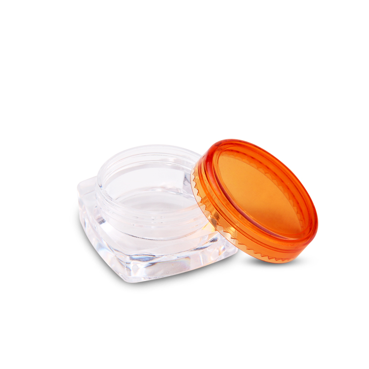 New design oem custom round ps refillable glass jars for cosmetics