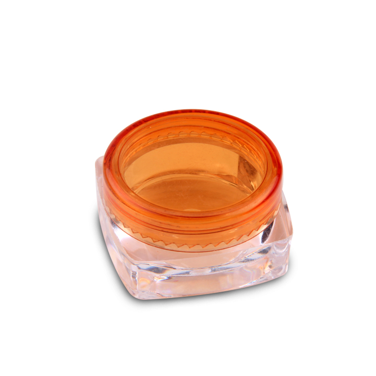 New design oem custom round ps refillable glass jars for cosmetics