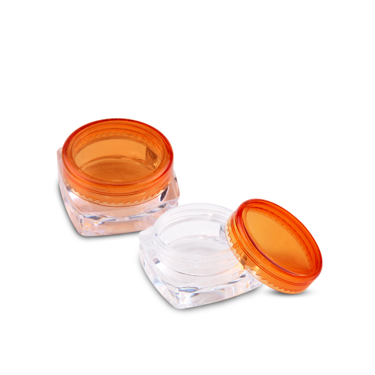 New design oem custom round ps refillable glass jars for cosmetics