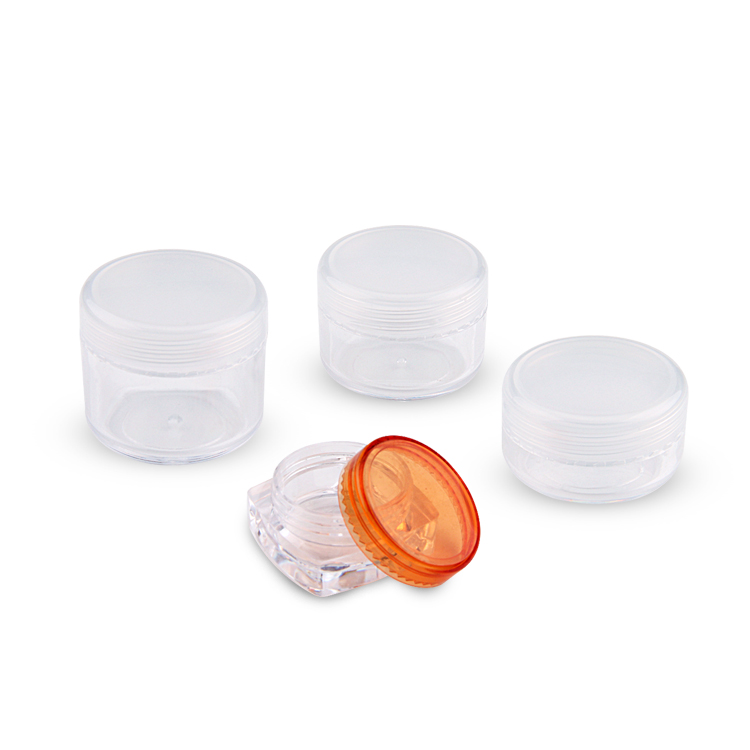 New design oem custom round ps refillable glass jars for cosmetics