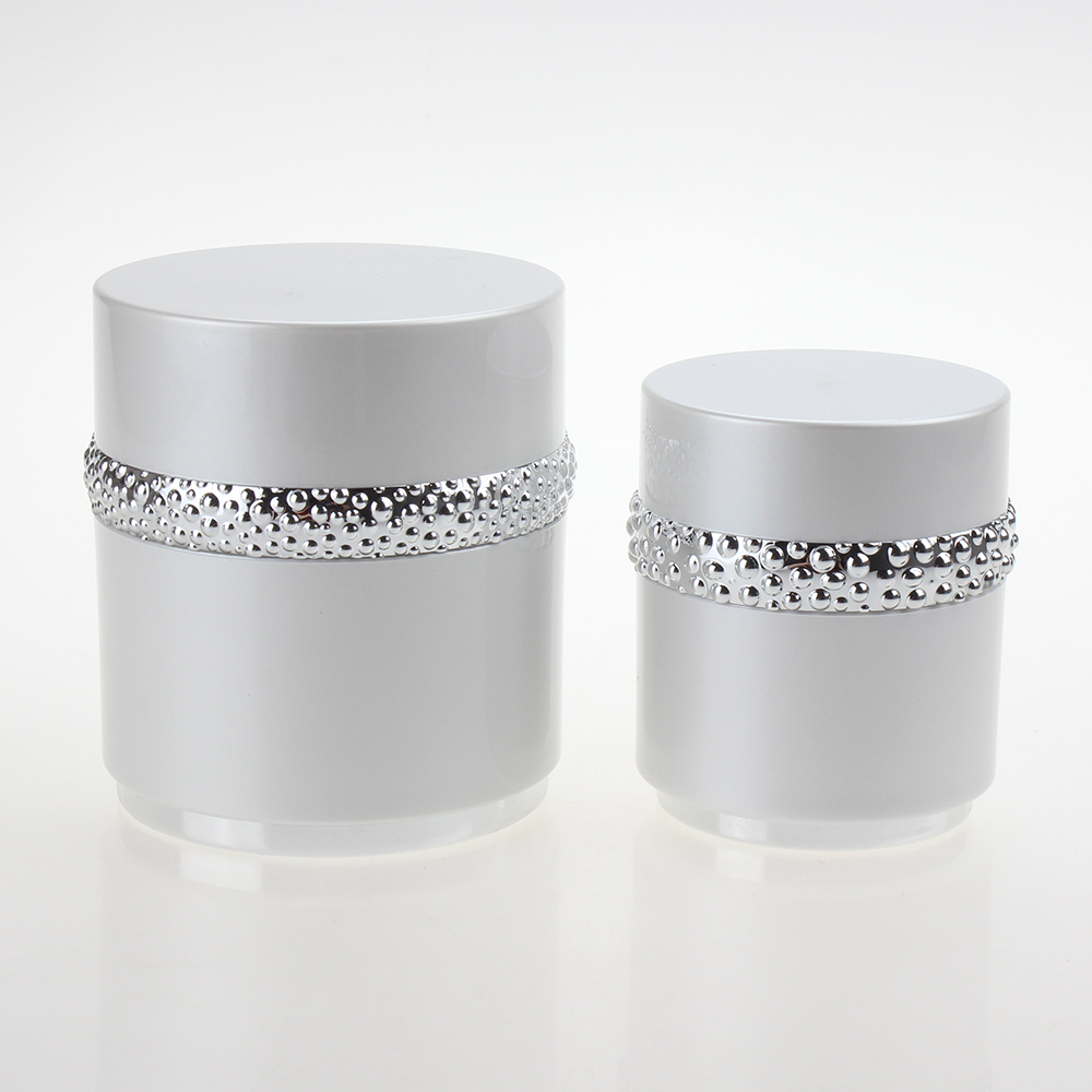 New design of 30g 50g white cream jar with screw cap acrylic jar cosmetic packaging for skin care