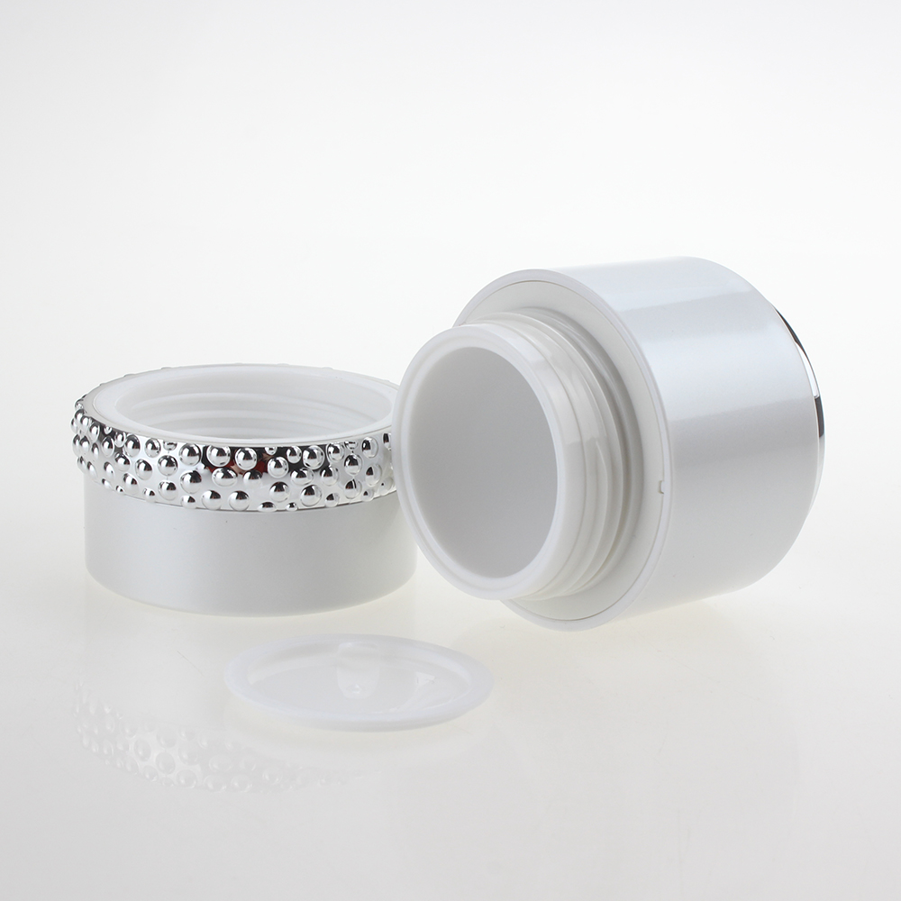 New design of 30g 50g white cream jar with screw cap acrylic jar cosmetic packaging for skin care