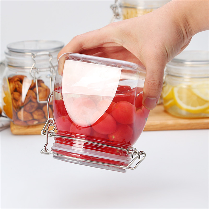 New design pink colored large size sealed hermetic canister star decorative plastic storage jar with special plastic lid