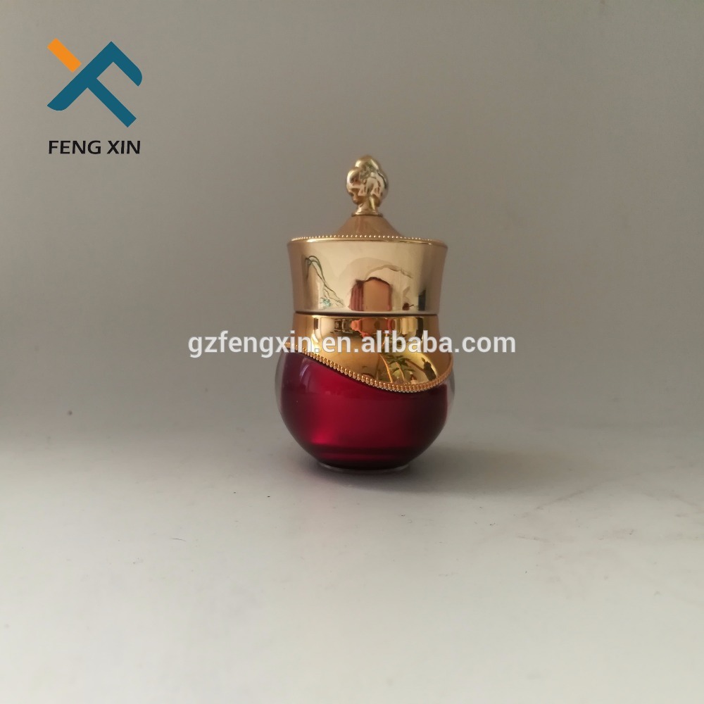 New design professional made various color golden cosmetic jar elegant acrylic cosmetic jar