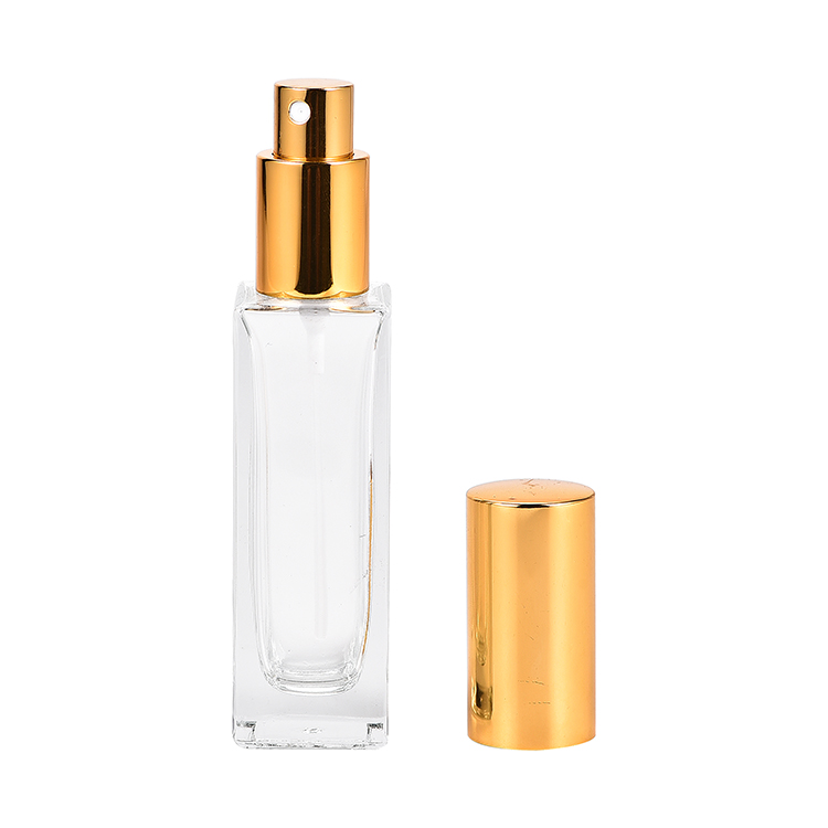 New design refillable 5ml 10ml15ml 30ml 50ml 100ml screw spray square glass perfume bottles with aluminum atomizer