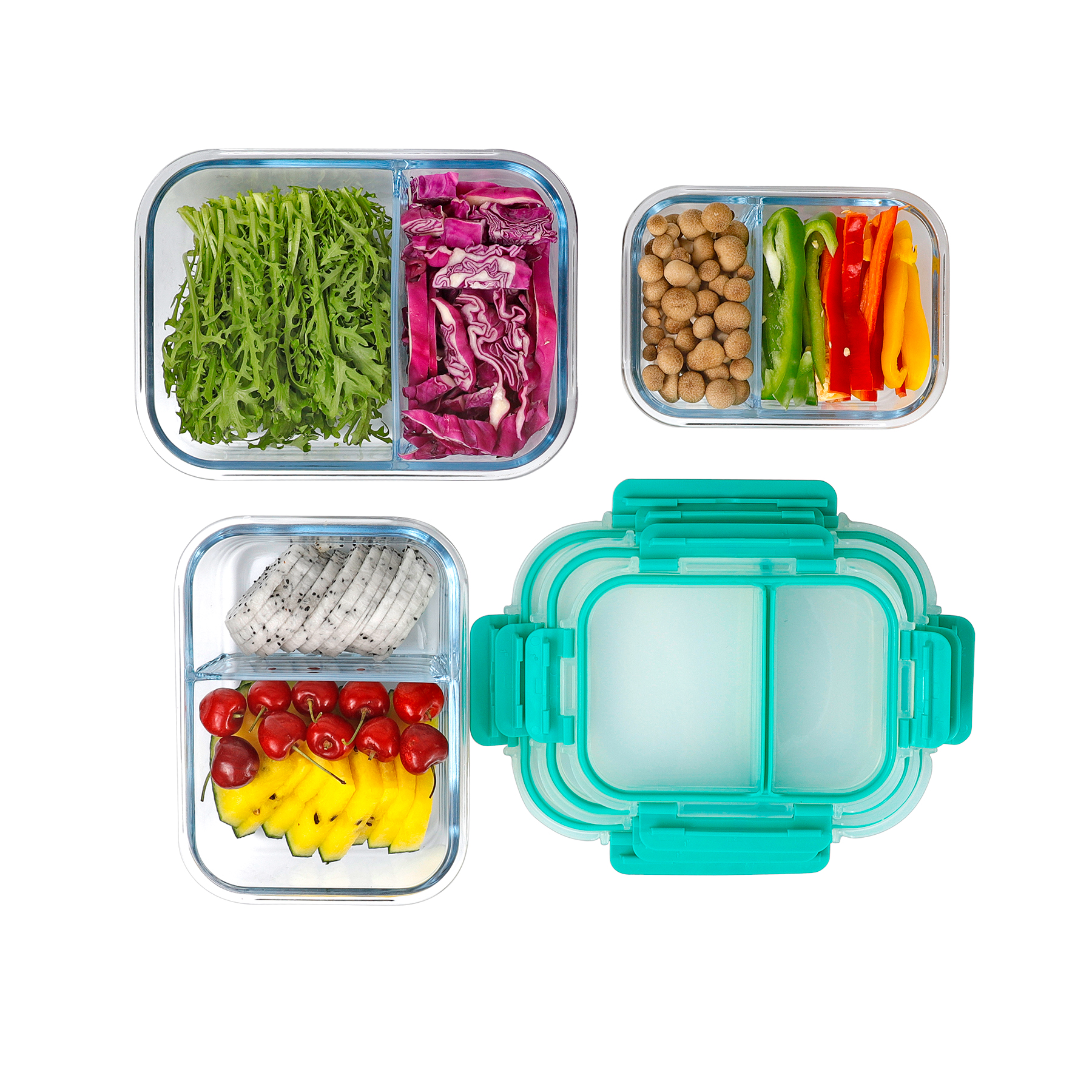 New design round glass container with pp lid baby safe