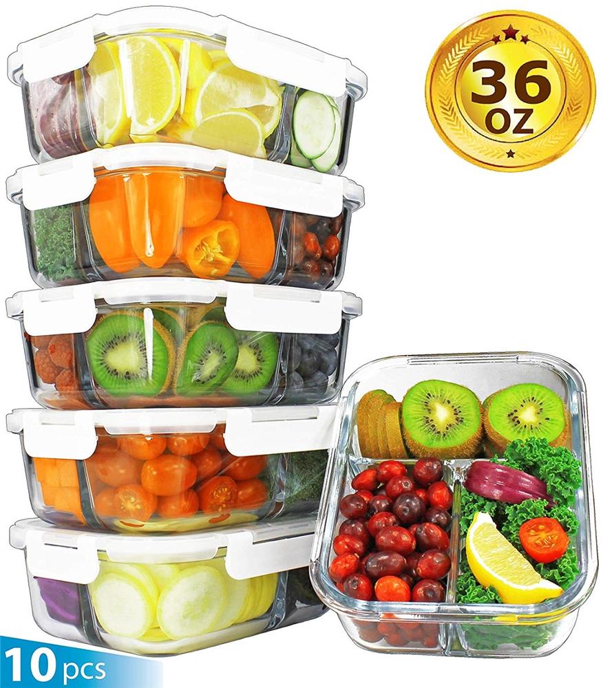 New design round glass container with pp lid baby safe