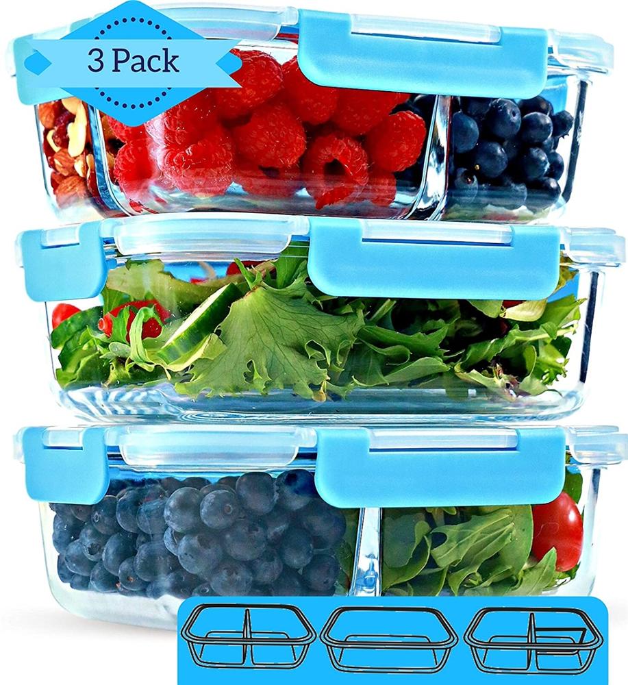 New design round glass container with pp lid baby safe