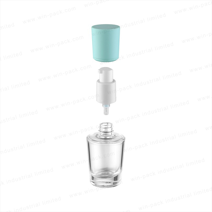New design shape cosmetic glass bottle and jar for lotion serum cream full set 50g 30g