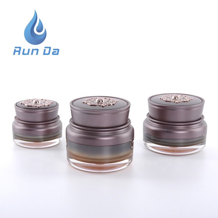 New design skin care cream black cosmetic round luxury acrylic jar