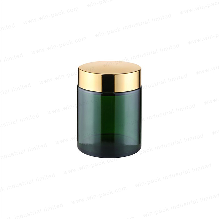 New design square green original color glass bottle 30g glass bottle with screw alum cap