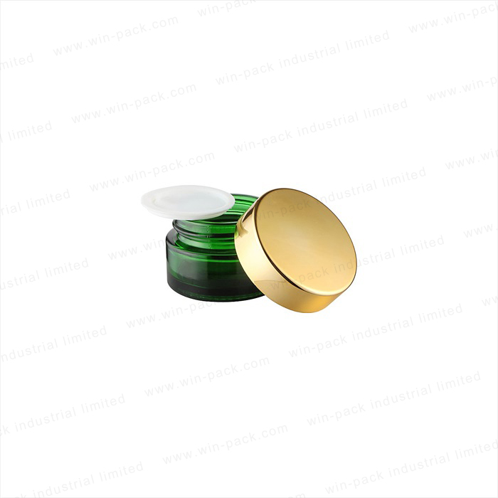 New design square green original color glass bottle 30g glass bottle with screw alum cap