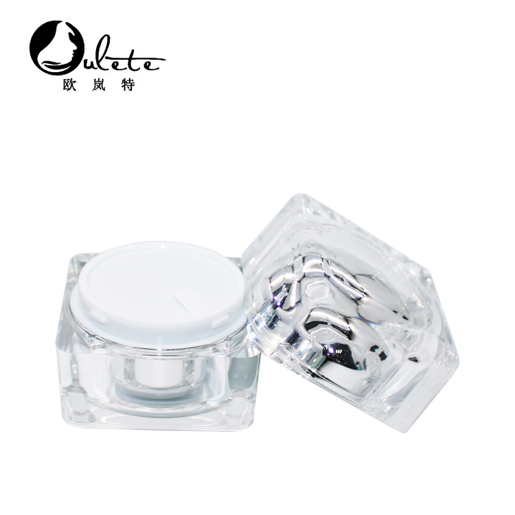 New design square shape 30ml empty acrylic plastic square acrylic luxury eye cream jar
