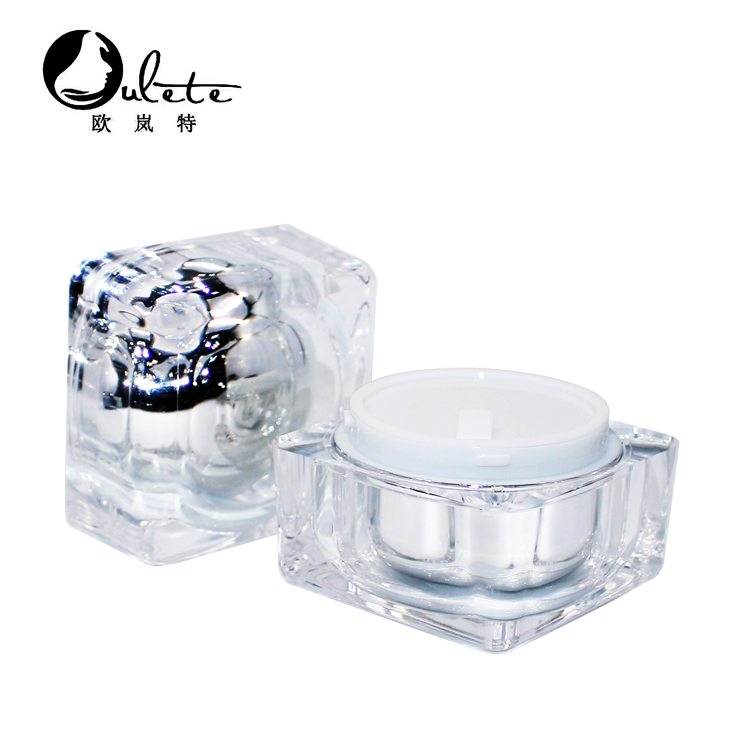 New design square shape 30ml empty acrylic plastic square acrylic luxury eye cream jar