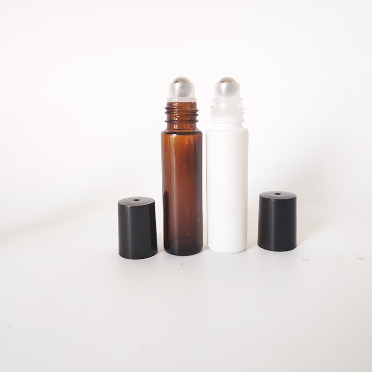 New design white amber essential oil 10ml glass roller ball bottle