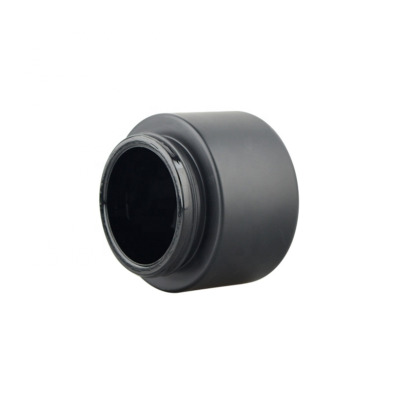 New developed luxury cosmetic packaging container frosted black glass packaging bottle with wooden cap