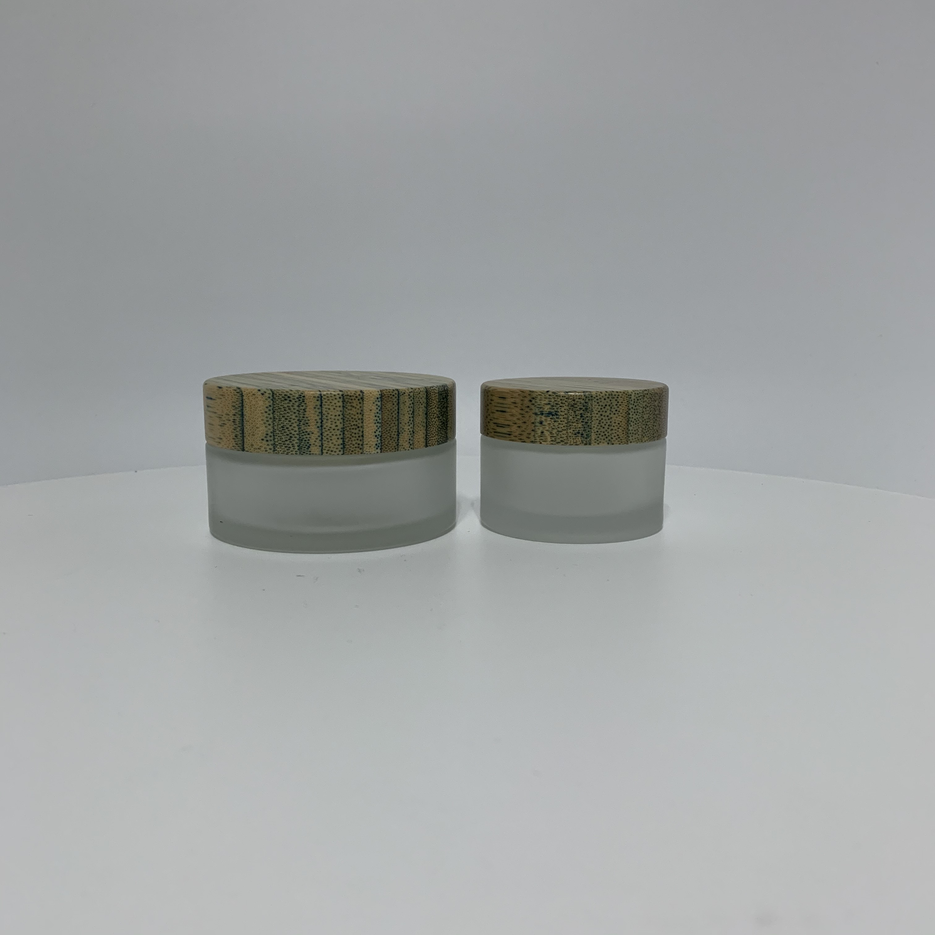 New developed natural painting bamboo lid for clear frosted jar
