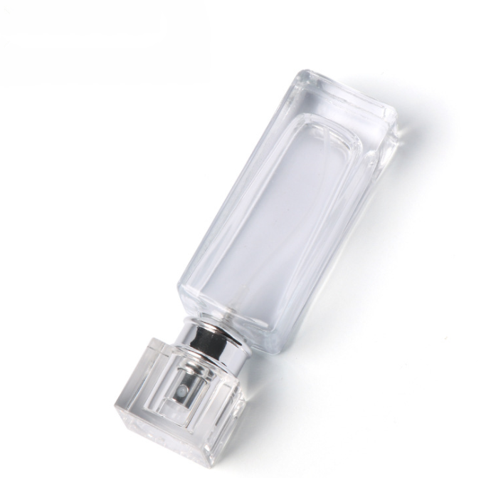 New empty clear custom cap glass 30ml perfume square bottle