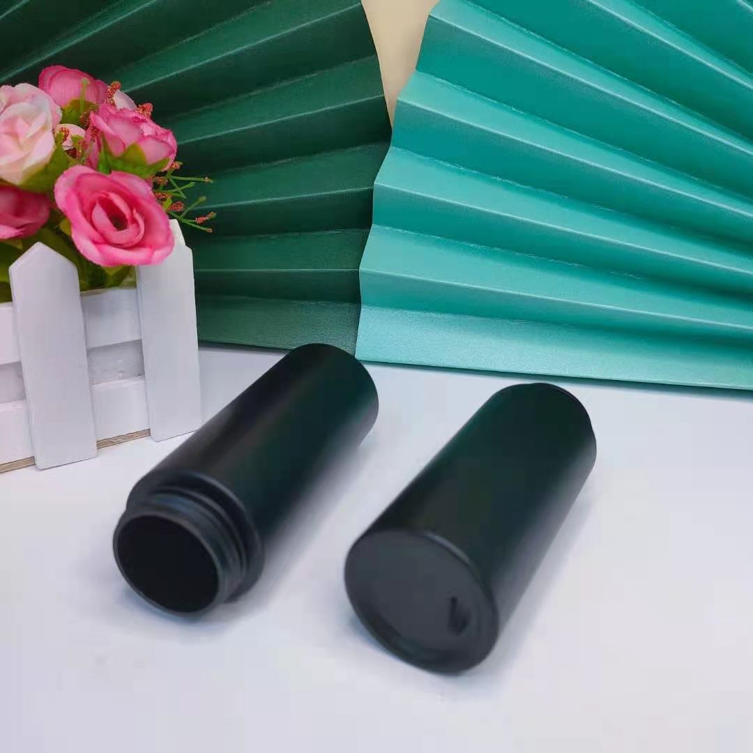 New empty cosmetic facial cleanser clear black amber PET plastic mousse foam pump bottle