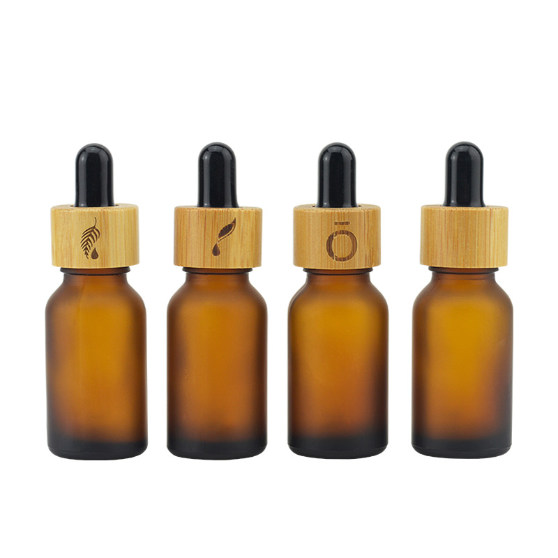 New essential oil e liquid 5ml 10ml 15ml 20ml 30ml 50ml 60ml 100ml 120ml 250ml round cosmetic bamboo glass dropper bottle
