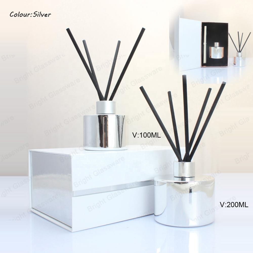 New fabric stick reed diffuser glass bottle with handmade packing paper box set