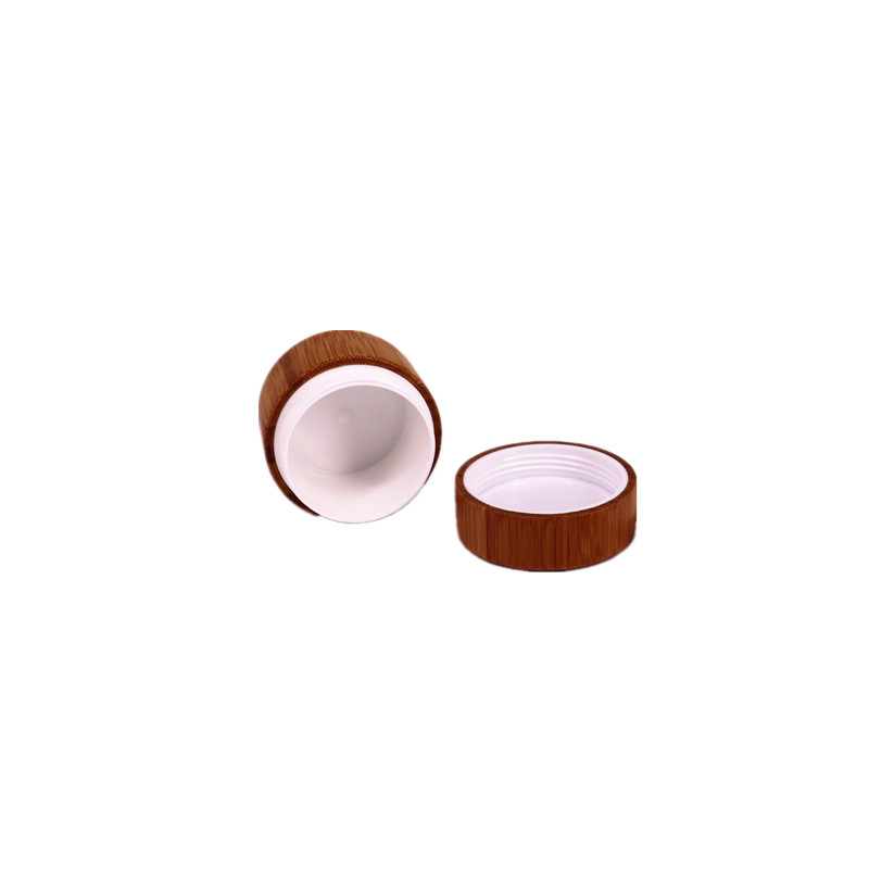 New fashion natural products round shape 150g white plastic pp inner cosmetic bamboo cream jar