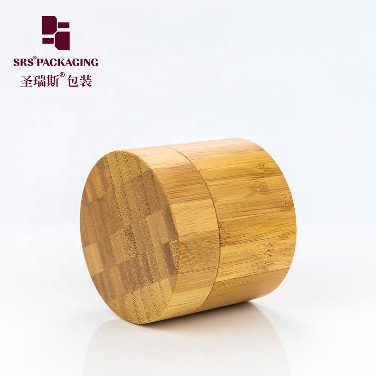 New fashion natural products round shape 250g plastic pp inner cosmetic cream jar bamboo
