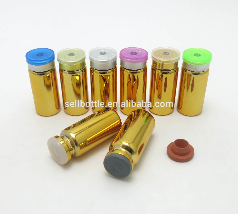 New fashion product 10ml gold color glass vial for steroids with aluminum cap