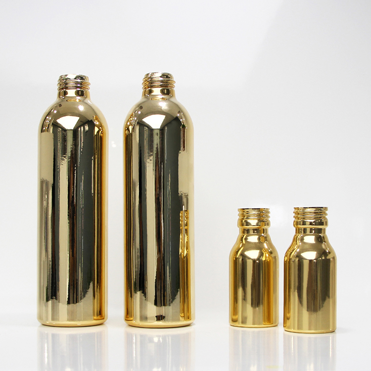 New hair treatment growth shampoo and conditioner aluminum bottle gold
