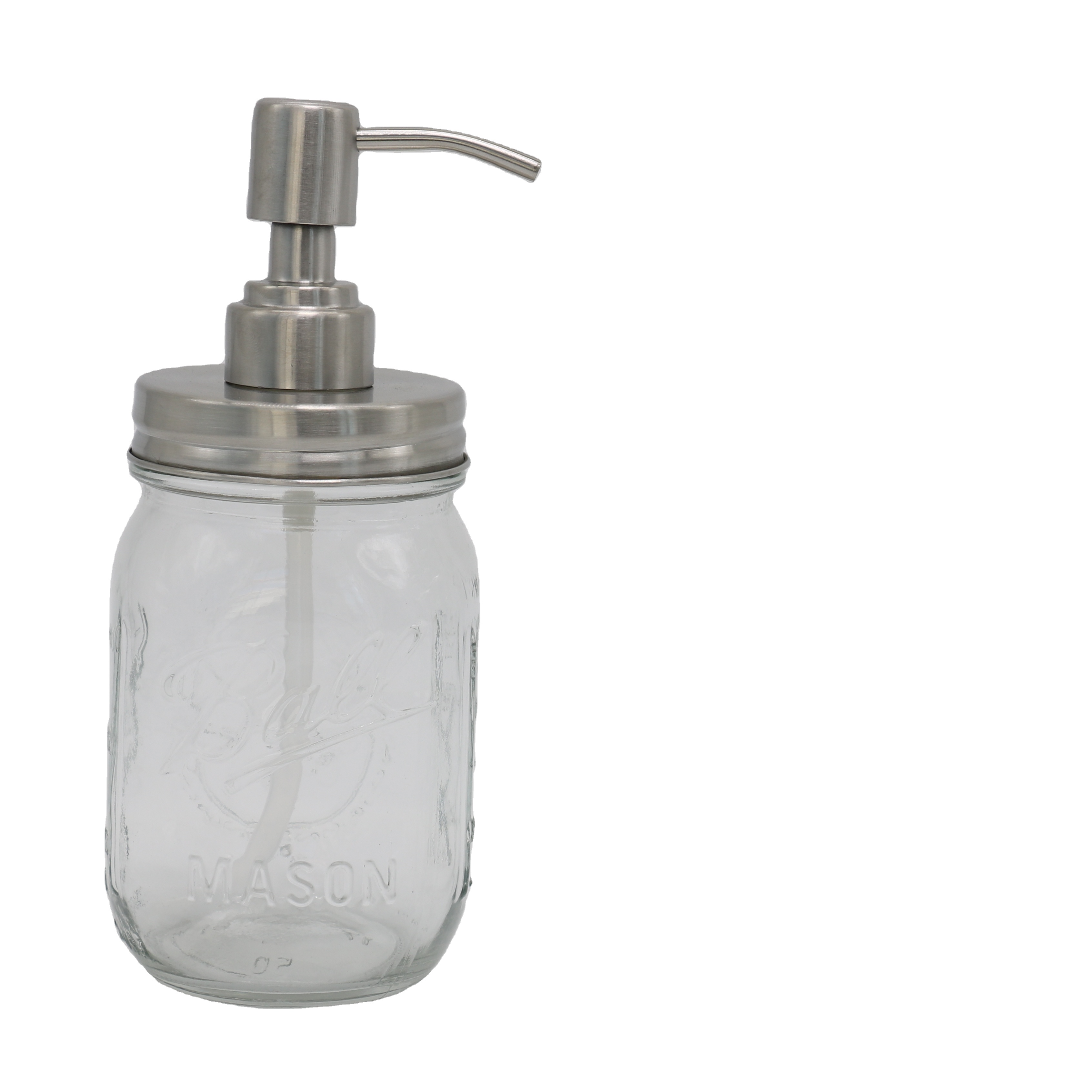 New hand sanitizer bottle bath gel glass bottle embossed color Mason bottle with stainless steel pump head