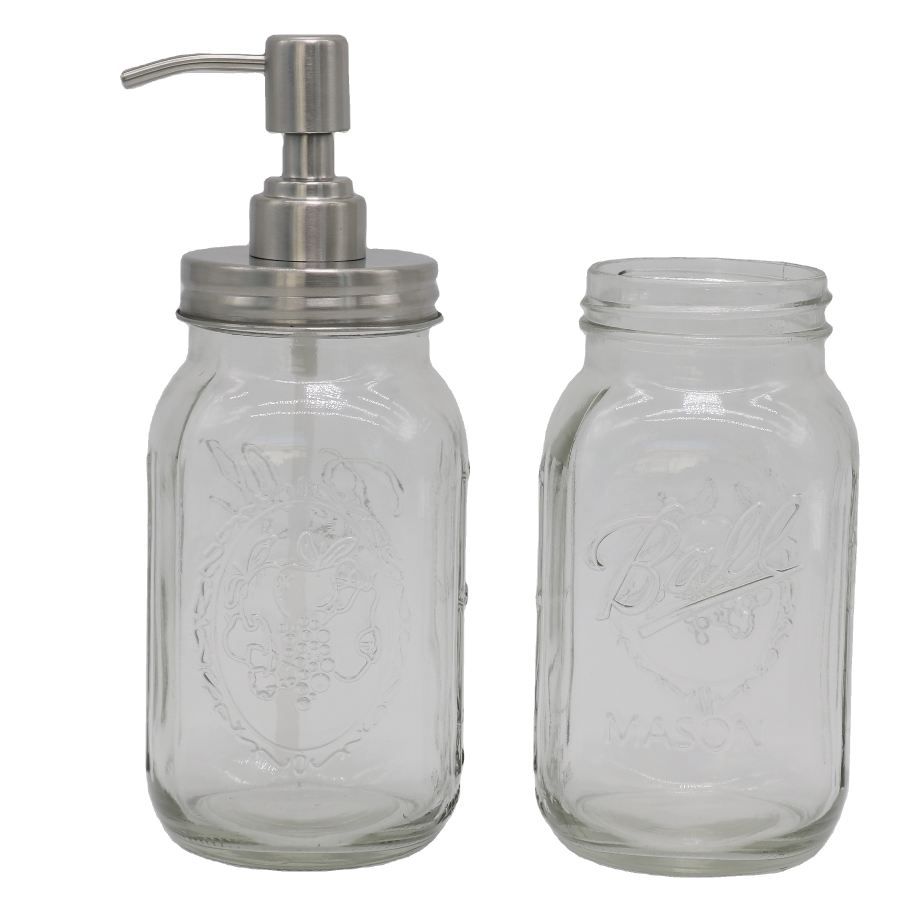New hand sanitizer bottle bath gel glass bottle embossed color Mason bottle with stainless steel pump head