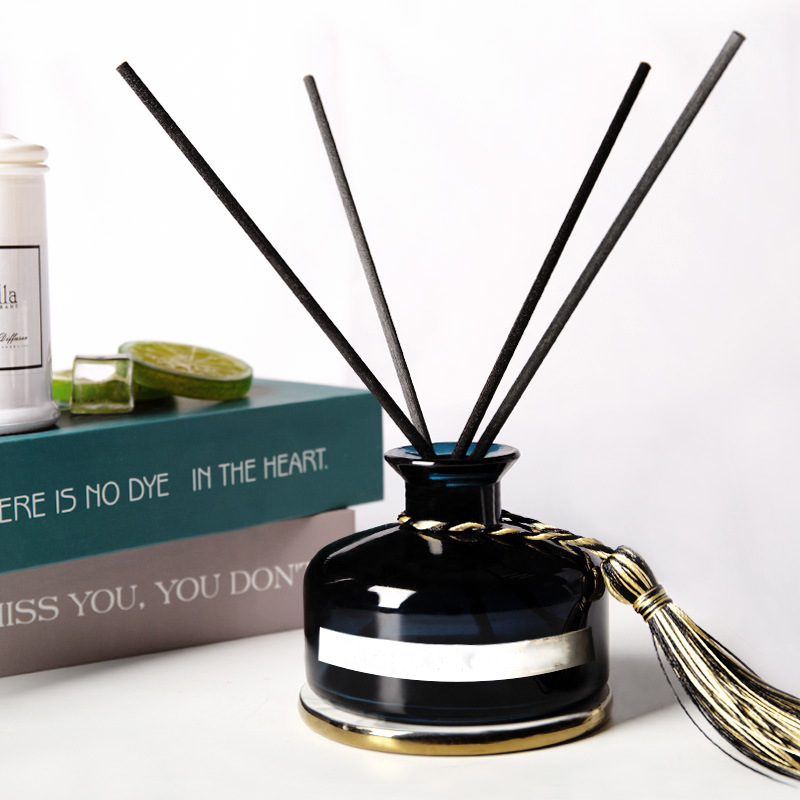 New item decorative glass bottle reed diffuser set nice gift aroma reed diffuser