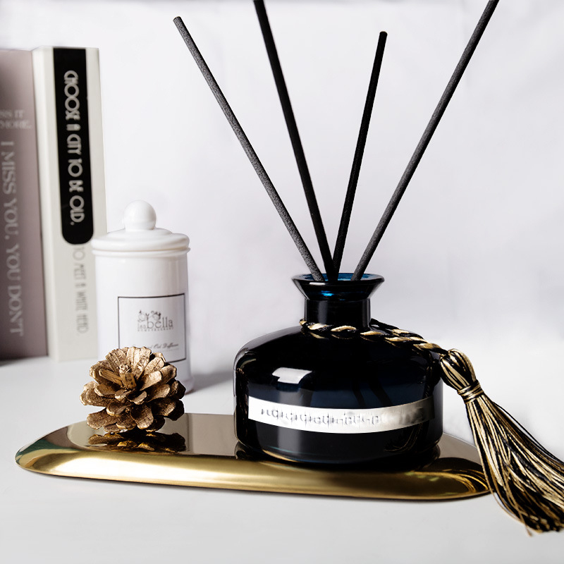 New item decorative glass bottle reed diffuser set nice gift aroma reed diffuser